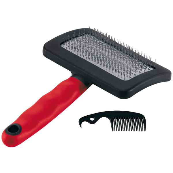 Afbeelding Ferplast Slicker Borstel Rood&Zwart - Hondenvachtborstel - Xlarge door Petsplace.nl