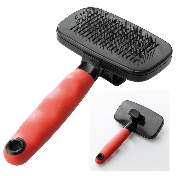 Afbeelding Ferplast Slicker Borstel Medium - Hondenvachtborstel - 16.3x9.7x5.6 cm Rood Zwart door Petsplace.nl