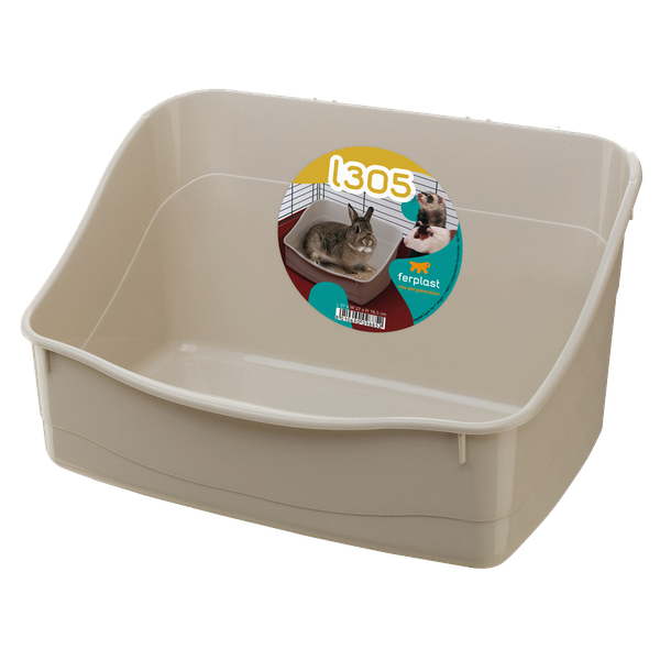 Ferplast Hoektoilet Konijnen L 305 - Dierenverblijf - 37x27x18.5 cm Grijs