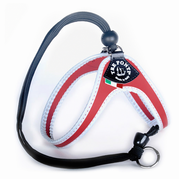 Afbeelding Tre Ponti Liberta Tuig Rood&Reflecterend - Hondenharnas - 37 - 47 cm door Petsplace.nl