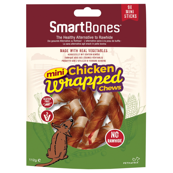 Afbeelding Smartbones Wrapped Mini Sticks - Hondensnacks - Kip 9 stuks door Petsplace.nl