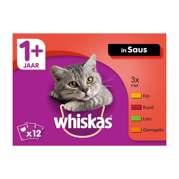 Whiskas Pouch Senior 7+ Vlees Selectie in Saus 1 doosje