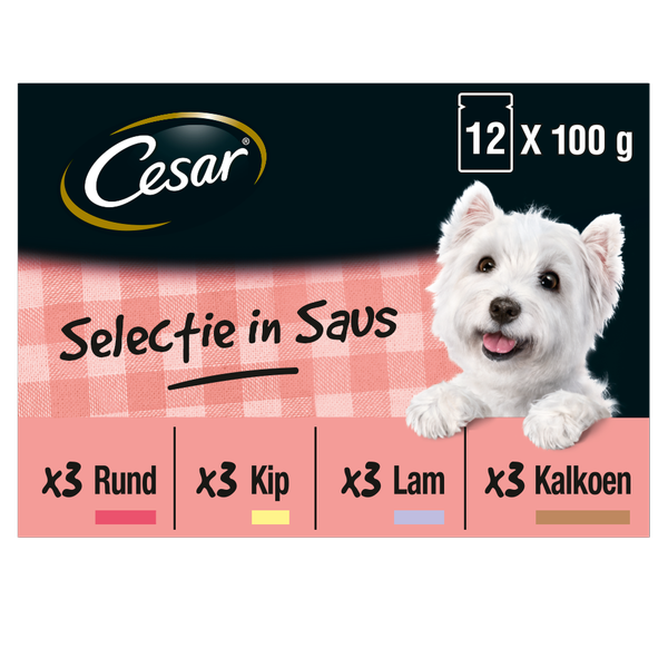 Cesar Maaltijdzakjes Multipack Selection In Saus - Hondenvoer - 12 stuks