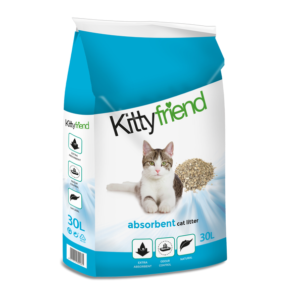 Afbeelding Kitty Friend Absorbent - Kattenbakvulling - 30 l door Petsplace.nl