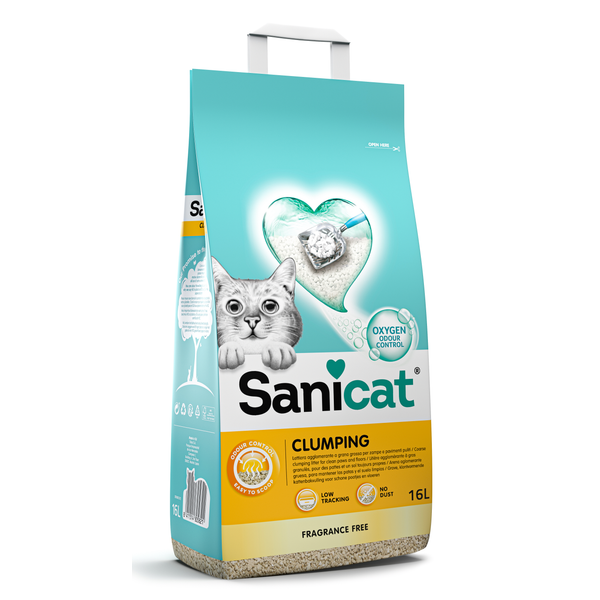 Afbeelding Sanicat Clumping Unscented - Kattenbakvulling - 16 l door Petsplace.nl