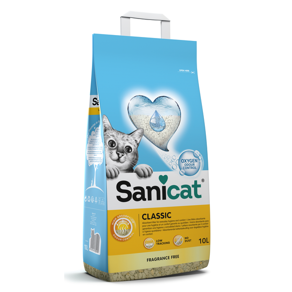 Afbeelding Sanicat Classic Unscented - Kattenbakvulling - 10 l door Petsplace.nl