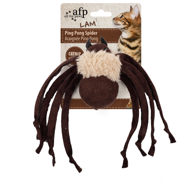 Afbeelding Afp ping pong spider lamswol met catnip assorti door Petsplace.nl