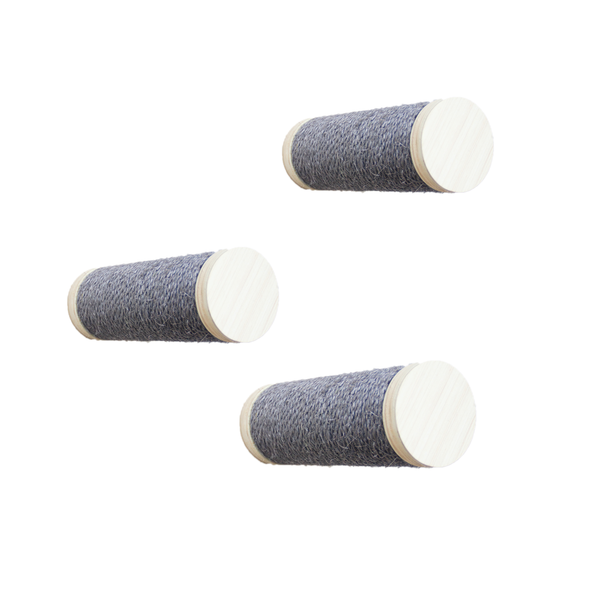 All For Paws Skywalk - Medium Step Post Playground - 3 Pack - Wandkrabpaal - 29x10x28 cm Grijs