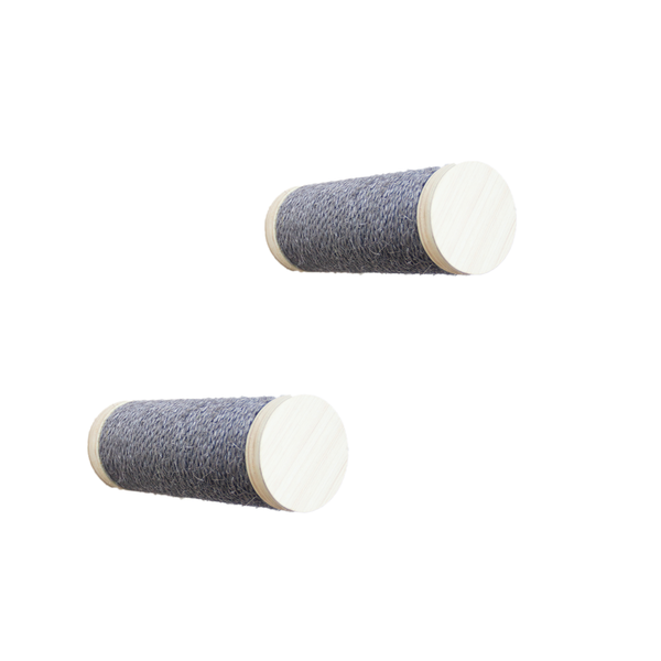 All For Paws Skywalk - Large Step Post Playground - 2 Pack - Wandkrabpaal - 23x12.5x28 cm Grijs