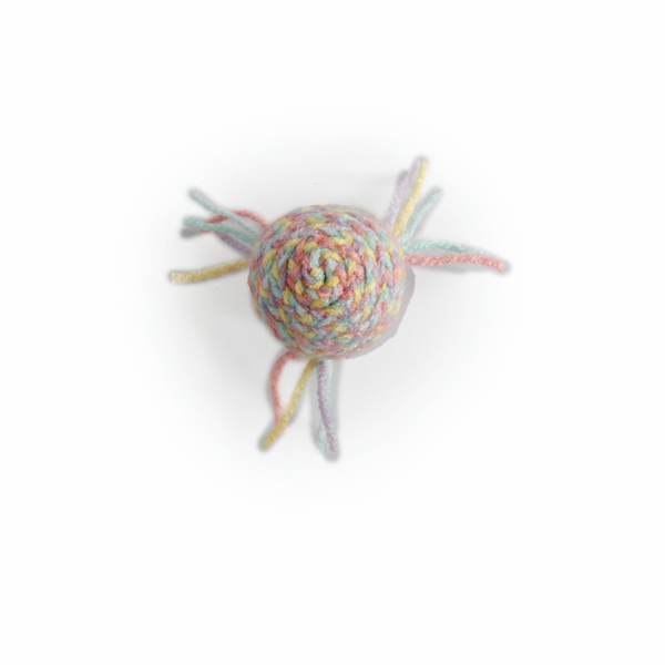 All For Paws Knotty Habit Yarn String Ball - Kattenspeelgoed - Ø4 cm Roze Lichtblauw Geel