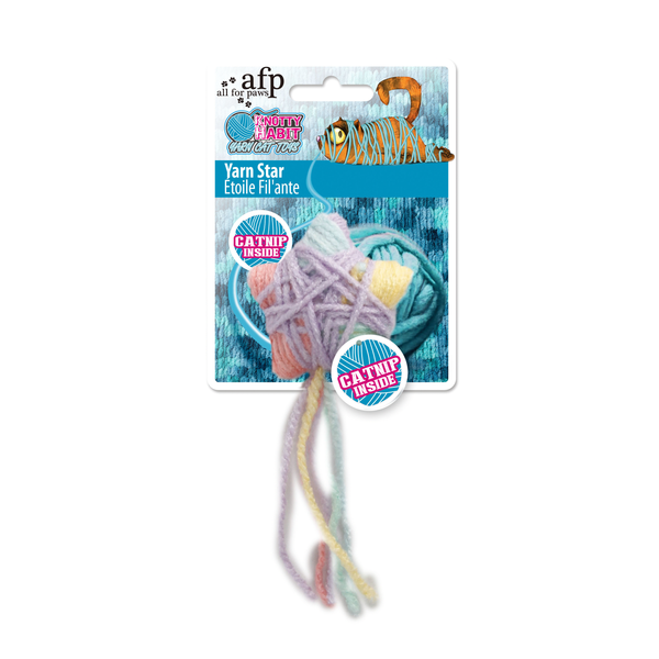 All For Paws Knotty Habit Yarn Star - Kattenspeelgoed - 13x6x3 cm Violet