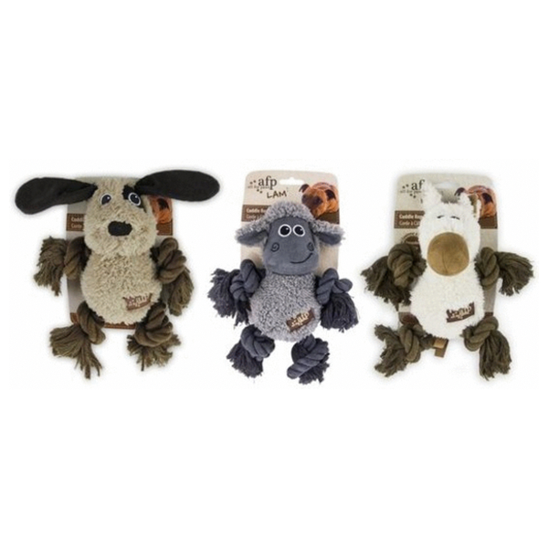 Afbeelding All For Paws Lambswool Cuddle Body Rope - Hondenspeelgoed - 32x17x5 cm Multi-Color door Petsplace.nl