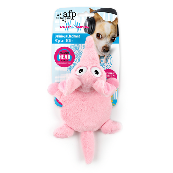 All For Paws Speeltje Ultrasonic Olifant - Hondenspeelgoed - 32x19x9 cm Roze