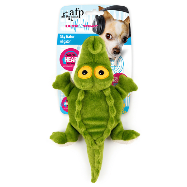 Afbeelding All For Paws Ultrasonic Rave Gator - Hondenspeelgoed - 32.5x20x6 cm Groen door Petsplace.nl