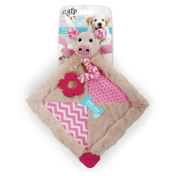 Afbeelding All For Paws Blanky Piggy - Hondenspeelgoed - 38x34x8 cm Multi-Color door Petsplace.nl