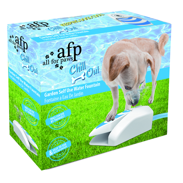 Afbeelding All For Paws Chill Out Koel Fontein - Hondenverkoeling - 25x9x22 cm Wit Blauw door Petsplace.nl
