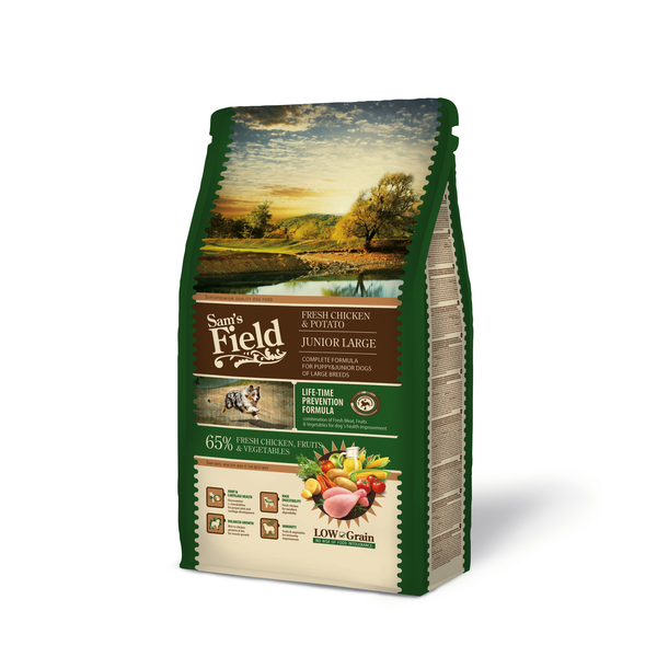 Afbeelding Sam's Field Junior Large Kip&Aardappel - Hondenvoer - 2.5 kg door Petsplace.nl