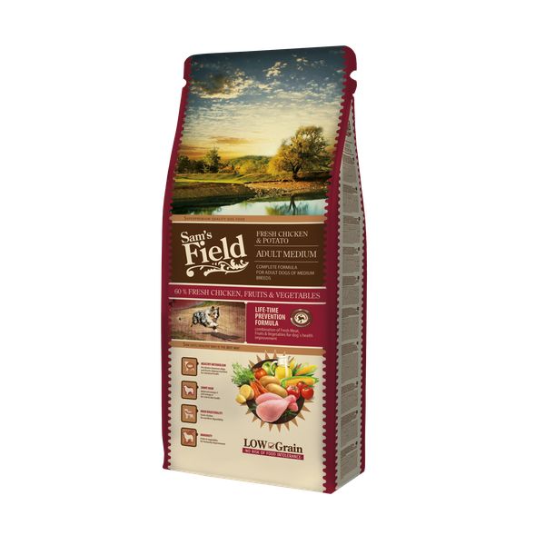 Sam's Field Adult Medium Kip&Aardappel - Hondenvoer - 13 kg