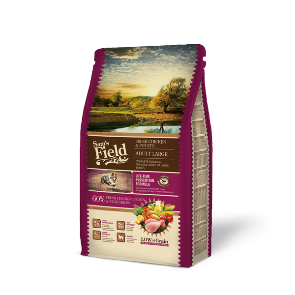 Afbeelding Sam's Field Adult Large Kip&Aardappel - Hondenvoer - 2.5 kg door Petsplace.nl