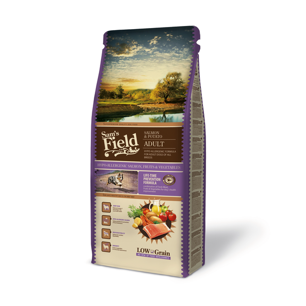 Afbeelding Sam's Field Adult Zalm&Aardappel - Hondenvoer - 13 kg door Petsplace.nl