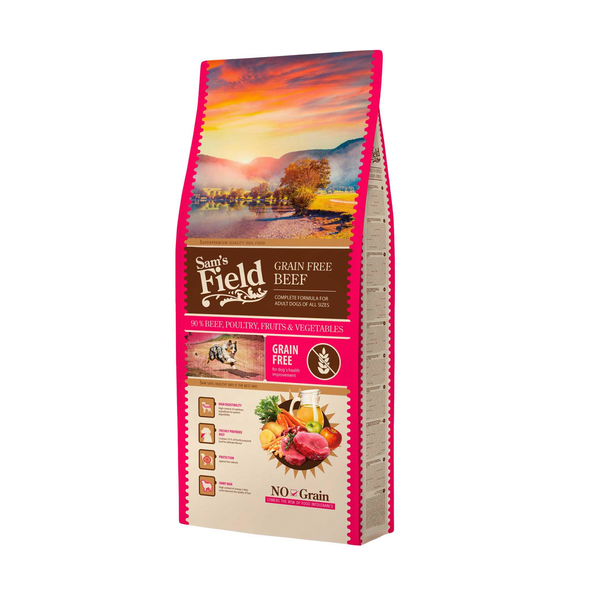 Sam's Field Adult High Meat & Grain Free Rund - Hondenvoer - 13 kg