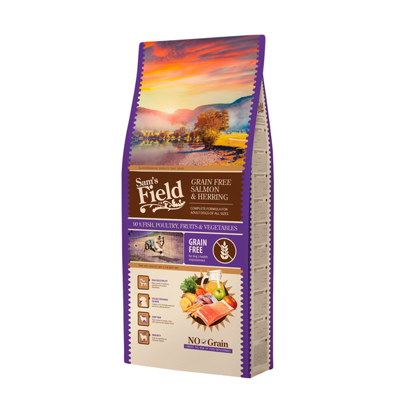 Afbeelding Sam's Field Adult High Meat & Grain Free Zalm - Hondenvoer - 13 kg door Petsplace.nl