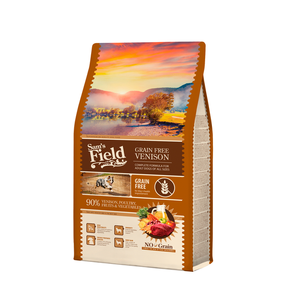 Afbeelding Sam's Field Adult High Meat & Grain Free Hert - Hondenvoer - 2.5 kg door Petsplace.nl