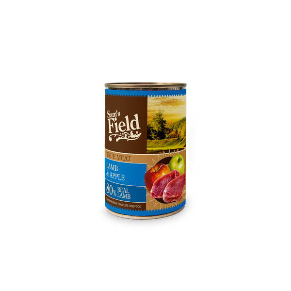 Afbeelding Sam's Field Blik True Meat 400 g - Hondenvoer - Lam&Appel door Petsplace.nl