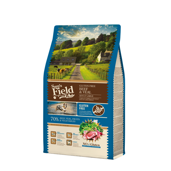 Afbeelding Sam's Field Adult Large Rund&Kalf&Aardappel - Hondenvoer - 2.5 kg door Petsplace.nl