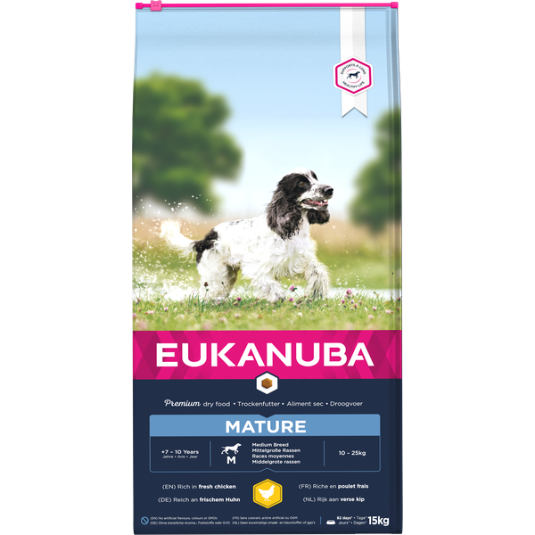 Afbeelding Eukanuba Thriving Mature Medium Breed - Hondenvoer - Kip 15 kg door Petsplace.nl