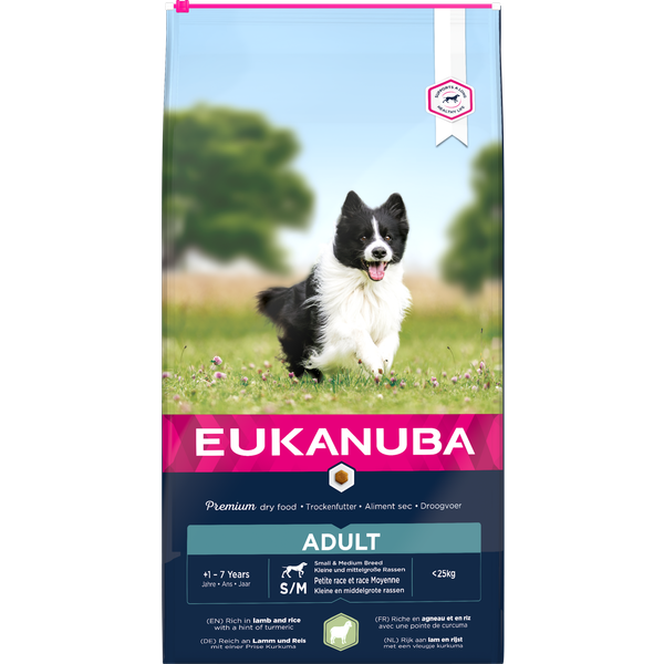 Eukanuba Adult Small/Medium Breed Lam&Rijst - Hondenvoer - 12 kg