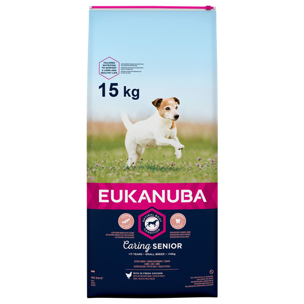 Afbeelding Eukanuba Caring Senior Small Breed kip hondenvoer 15 kg door Petsplace.nl