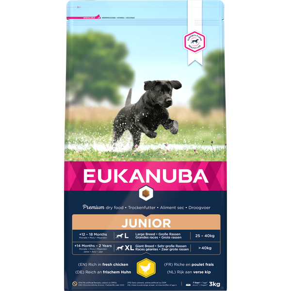 Afbeelding Eukanuba Developing Junior Large Breed kip hondenvoer 3 kg door Petsplace.nl