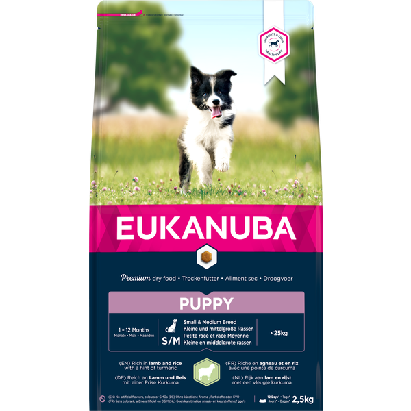 Eukanuba Puppy Small Medium lam & rijst hondenvoer 2,5 kg