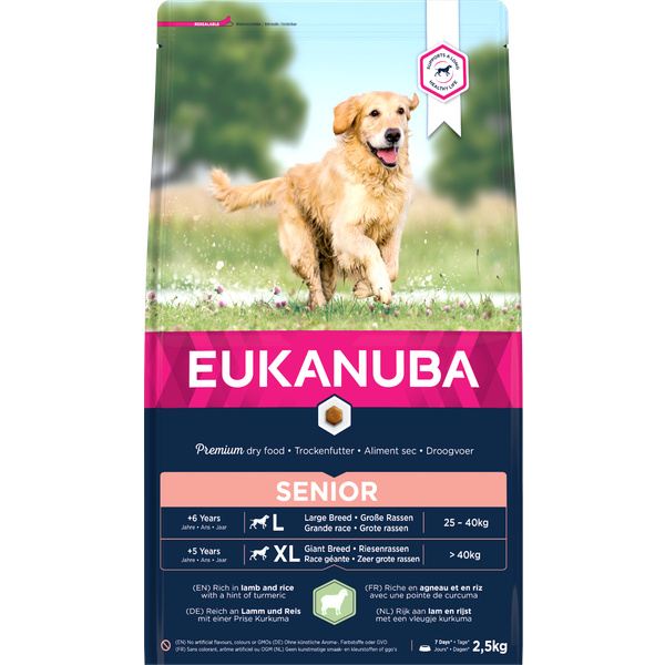Afbeelding Eukanuba Senior Large lam & rijst hondenvoer 2,5 kg door Petsplace.nl
