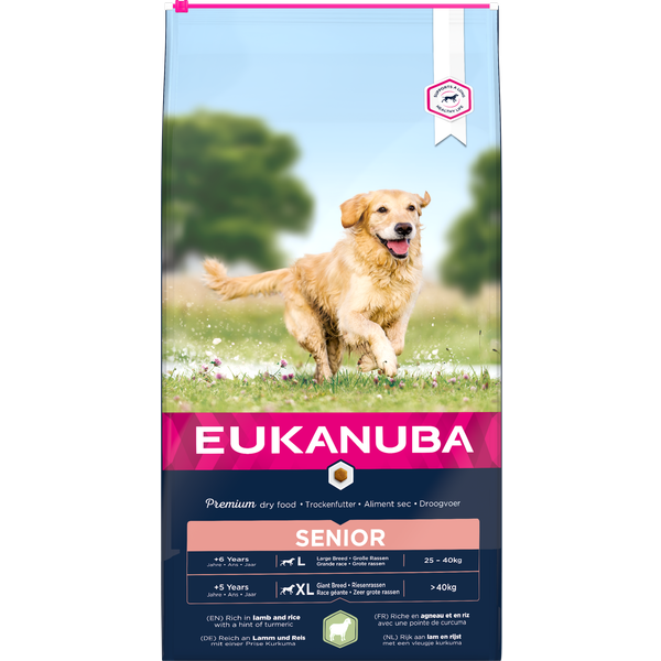 Afbeelding Eukanuba Senior Large lam & rijst hondenvoer 12 kg door Petsplace.nl