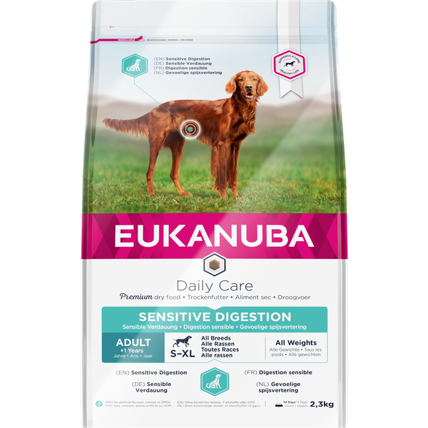 Afbeelding Eukanuba Daily Care Adult Sensitive Digestion hondenvoer 2,3 kg door Petsplace.nl
