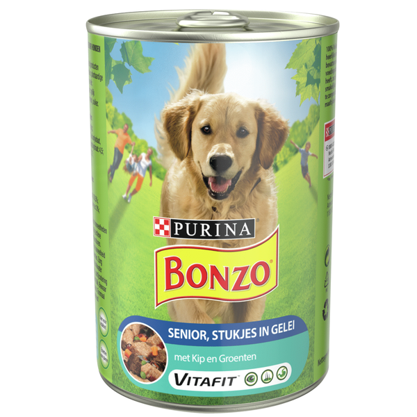 Afbeelding Bonzo Blik Senior - Hondenvoer - Groenten Vlees 400 g door Petsplace.nl