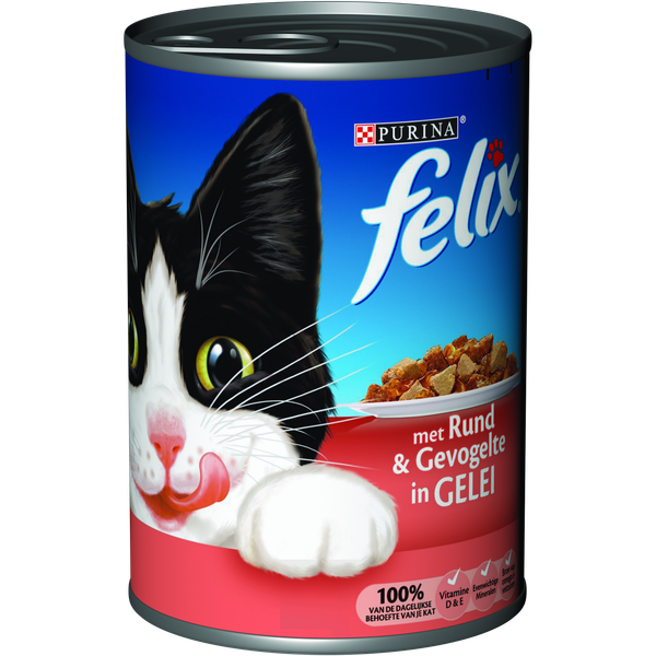 Afbeelding Felix Blik Gelei 400 g - Kattenvoer - Rund&Gevogelte door Petsplace.nl