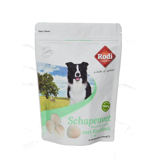 Afbeelding Rodi Schapenvet 200 g - Hondensnacks - Knoflook&Schapenvet door Petsplace.nl