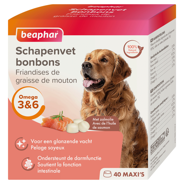 Afbeelding Beaphar Schapenvet Bonbons met Zalm Per verpakking door Petsplace.nl