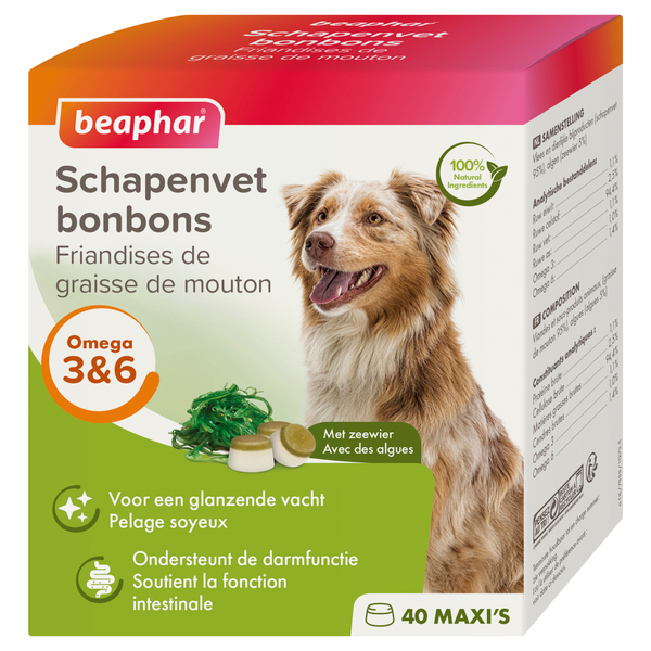 Afbeelding Beaphar Schapenvet Bonbons met Zeewier Per verpakking door Petsplace.nl