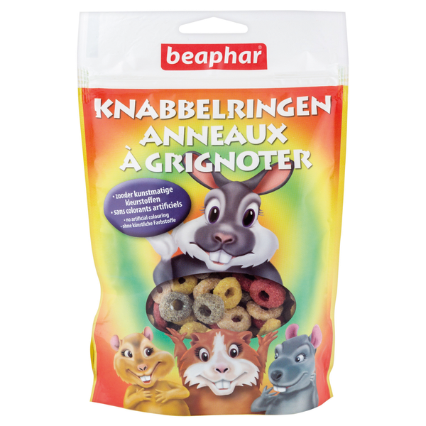Afbeelding Beaphar Knabbelringetjes - Knaagdiersnack - 75 g door Petsplace.nl