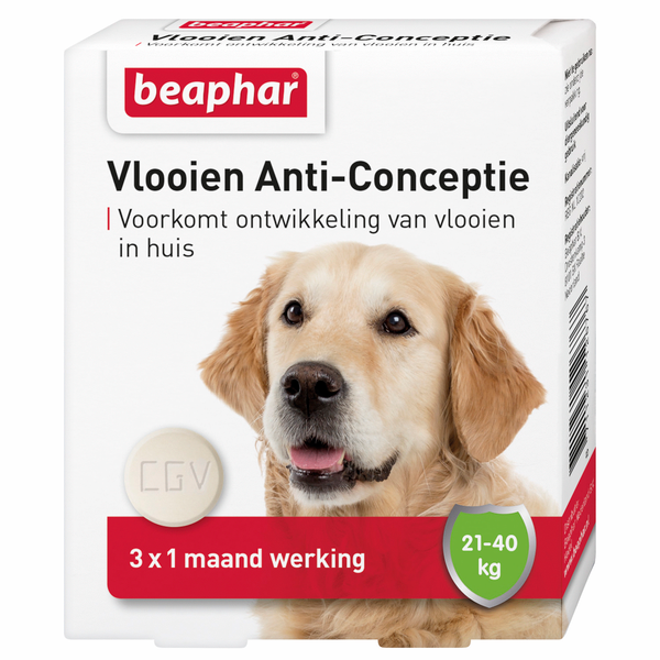Afbeelding Beaphar Vlooien Anti-Conceptie (21 tot 40 kg) hond Per verpakking door Petsplace.nl