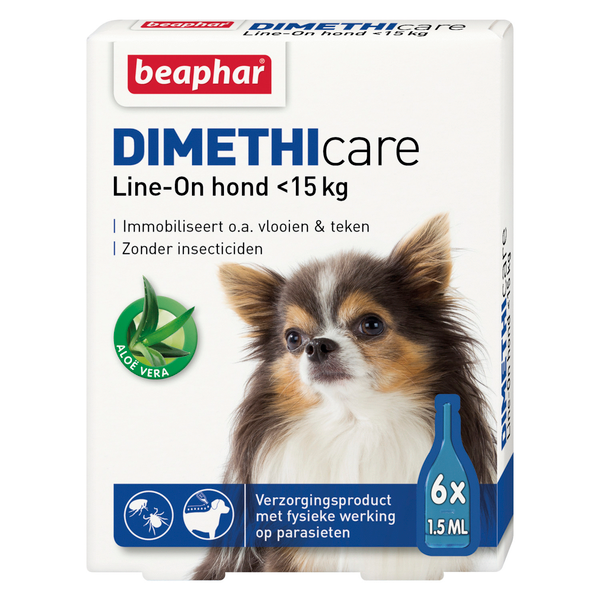 Afbeelding Beaphar Dimethicare Line-On (tot 15 kg) hond 6 pipetten door Petsplace.nl