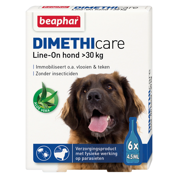 Afbeelding Beaphar Dimethicare Line-On (vanaf 30 kg) hond 6 pipetten door Petsplace.nl