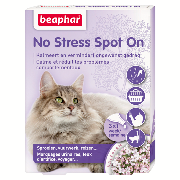 Afbeelding Beaphar No Stress Spot On Kat 3 pipetten door Petsplace.nl
