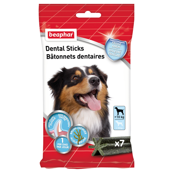 Afbeelding Beaphar Dental Sticks middel / grote hond 1 x 7 sticks door Petsplace.nl