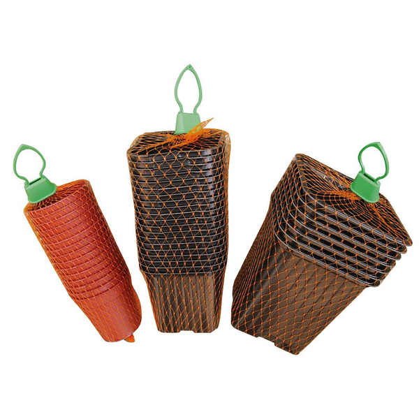 Afbeelding Nature Plastic Stekpotjes Zwart - Kweekbenodigdheden - 9x9x9.5 cm door Petsplace.nl