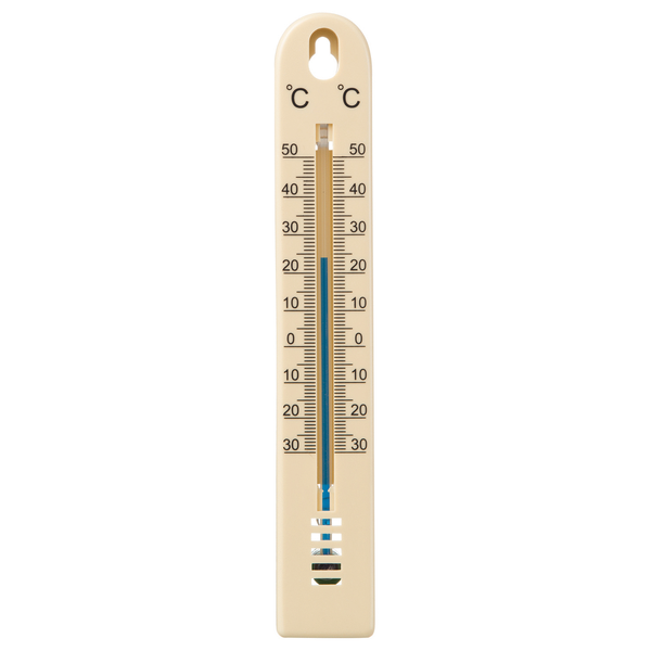 Muurthermometer kunststof beige 17x2,5x0,5cm Nature